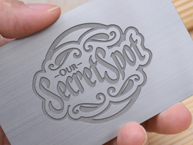 Deep etched on silver brushed