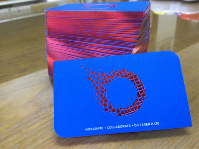 Red&Blue&Silver Foil Edge Paper card