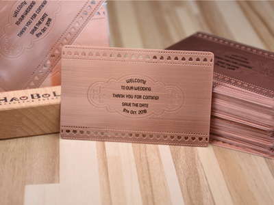 Rose Gold Brushed Metal Card