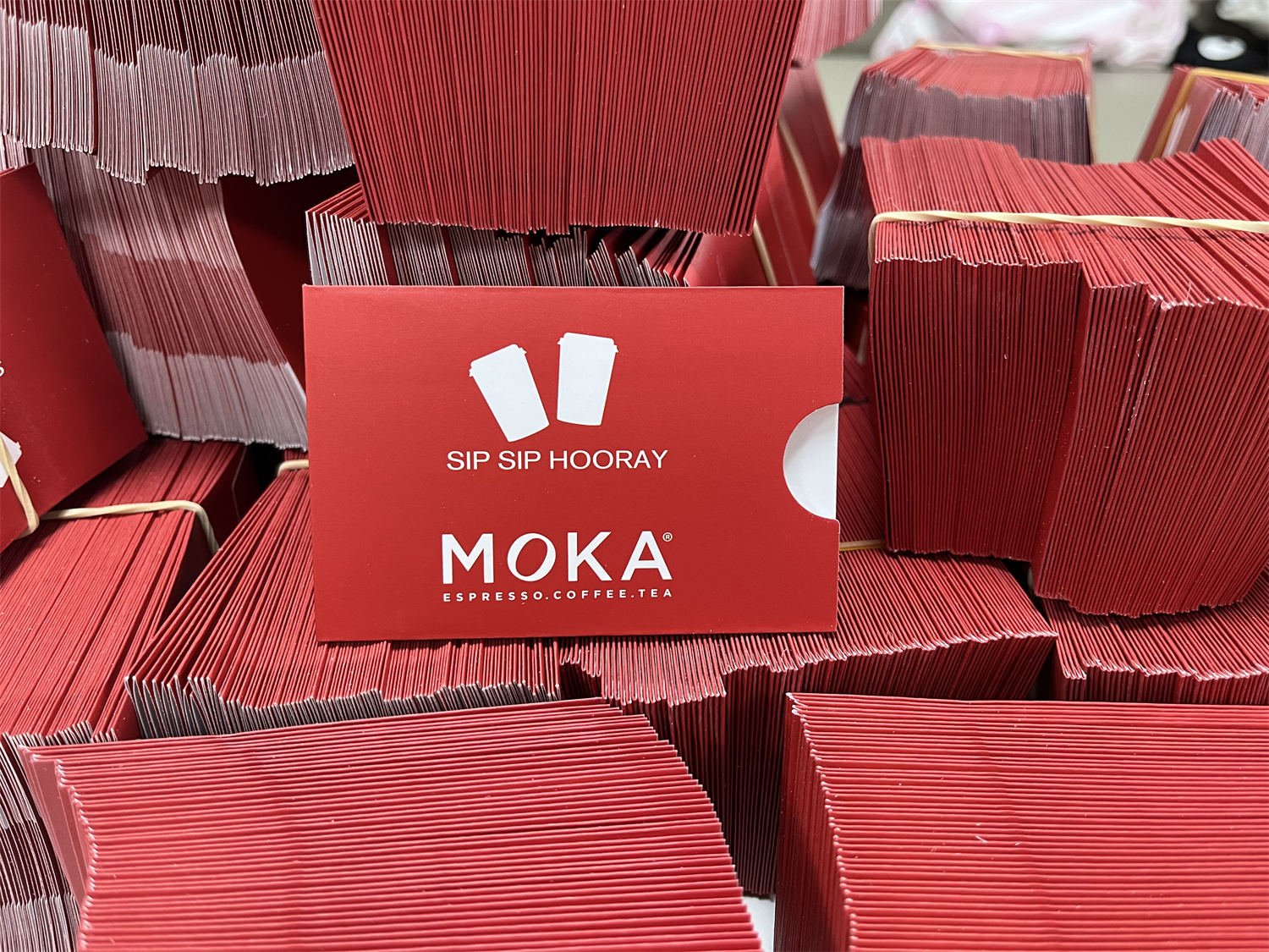 Red card sleeves, 60x90mm,full color printing, matte finished