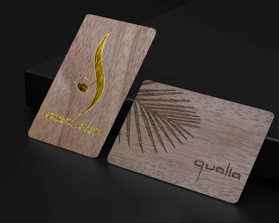 Gold Foil Stamped Wood Card | Laser Engraved Wood Card