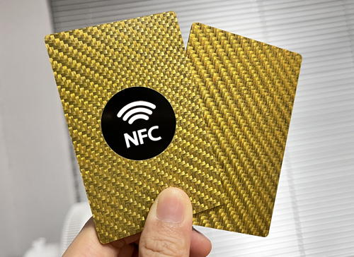 Gold carbon fiber card