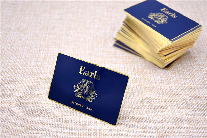 Glossy gold edges metal cards
