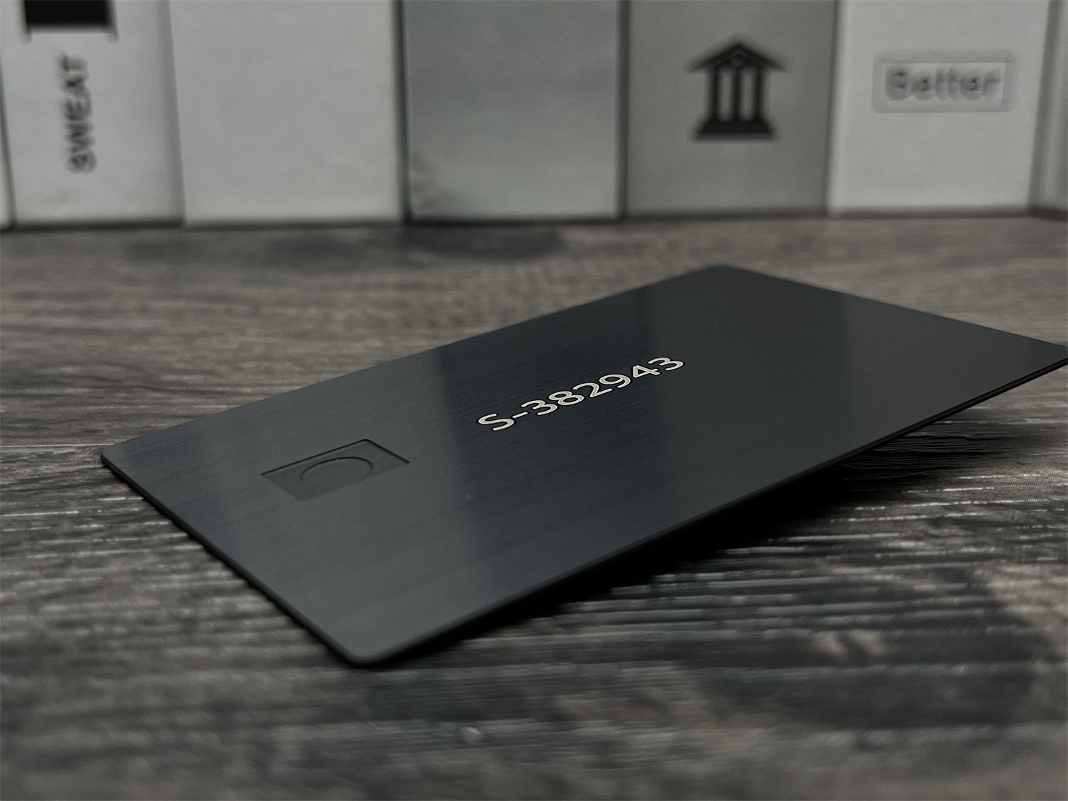 Rich Black Brushed Metal Card